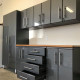Grey Modular 8-Piece Cabinet Kit with Bamboo Worktop Grey Modular 8-Piece Cabinet Kit with Bamboo Worktop