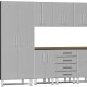 Silver Modular 8-Piece Cabinet Kit with Bamboo Worktop Silver Modular 8-Piece Cabinet Kit with Bamboo Worktop