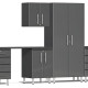 Grey Modular 10-Piece Cabinet Set with Dual Workstation Grey Modular 10-Piece Cabinet Set with Dual Workstation