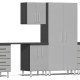 Silver Modular 10-Piece Cabinet Set with Dual Workstation Silver Modular 10-Piece Cabinet Set with Dual Workstation