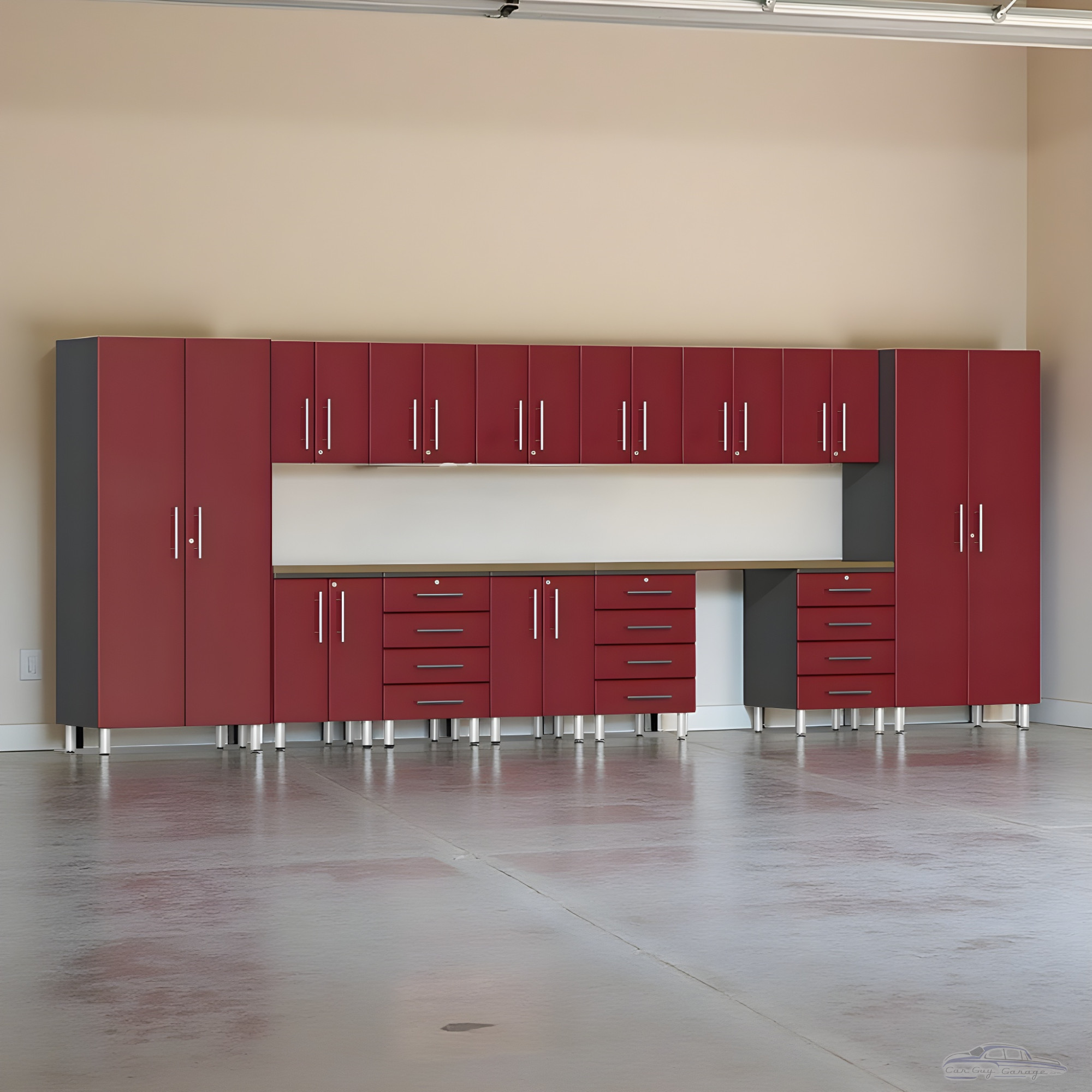 Red Modular Red Modular 15-Piece Garage Storage Cabinet Set with Workbench