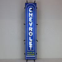 Chevrolet Sales & Service Vertical Neon Sign - 9" x 34"