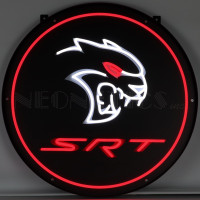 Dodge SRT Hellcat Redeye LED Sign - 24" Round