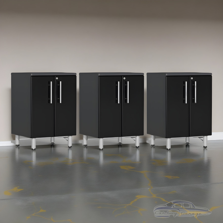 Black Modular Ulti-Mate 3-Piece Locking 2-Door Base Garage Cabinets