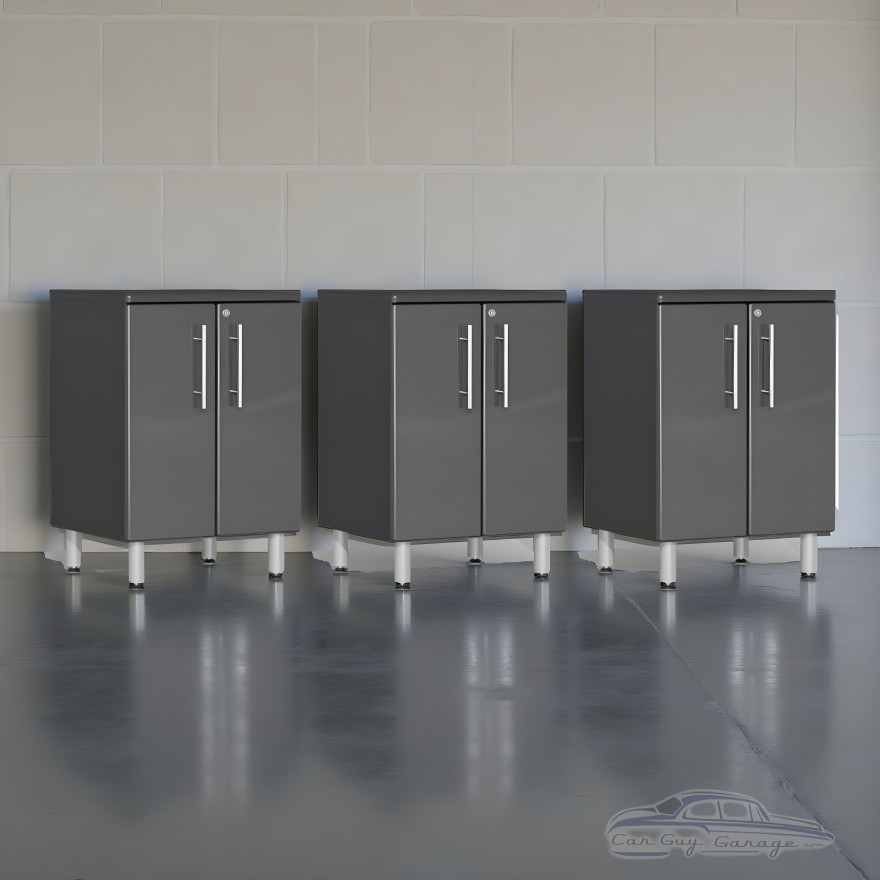 Grey Modular Set of 3 Two Door Base Cabinets Grey Modular Set of 3 Two Door Base Cabinets
