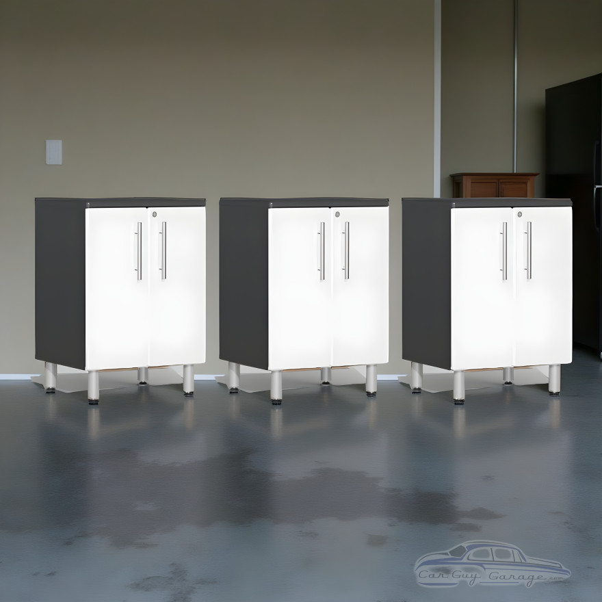 White Modular Set of 3 Two Door Base Cabinets White Modular Set of 3 Two Door Base Cabinets