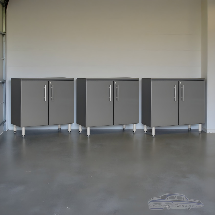 Grey Modular Set of 3 Oversized Two Door Base Cabinets Grey Modular Set of 3 Oversized Two Door Base Cabinets