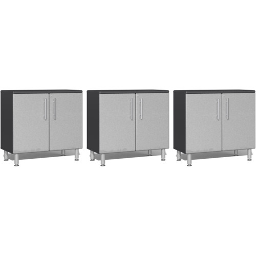Silver Modular Set of 3 Oversized Two Door Base Cabinets