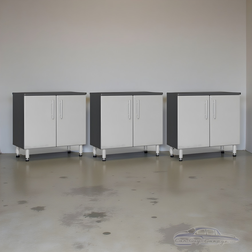Silver Modular 3-Piece Oversized 2-Door Base Garage Cabinets