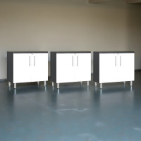 White Modular 3-Piece Oversized Locking 2-Door Base Garage Cabinets