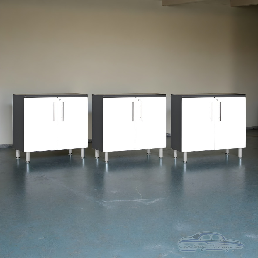 White Modular Set of 3 Oversized Two Door Base Cabinets White Modular Set of 3 Oversized Two Door Base Cabinets