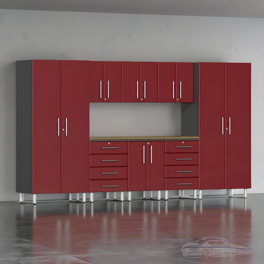Red Modular 9 Piece Kit with Worktop Red Modular 9 Piece Kit with Worktop