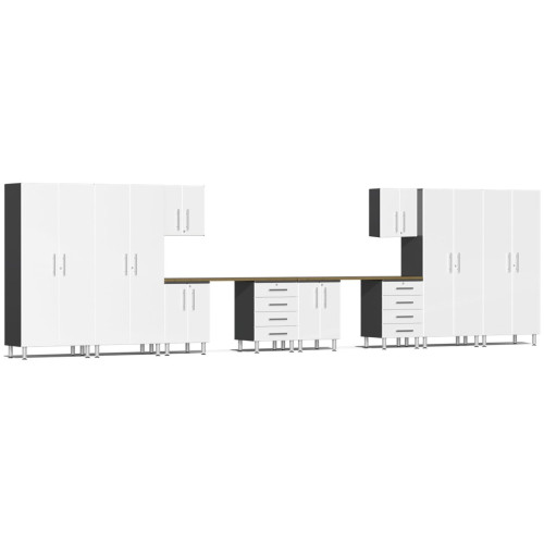 White Modular Dual Workbench 12 Piece Set