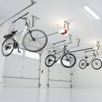 electric bicycle hoist for garage TRUSOON Bike Hoist, Heavy Duty Ebike Pulley System Ceiling, 85lb this lift system streamlines the storage process TRUSOON 2-Pack Bike Hoist, Heavy