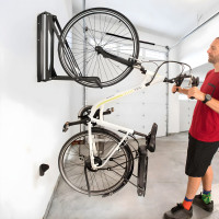 Pivoting Swivel Vertical Bike Wall Mount Rack, Heavy Duty - Black