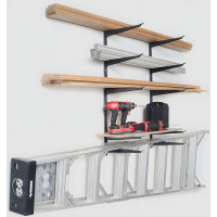 Heavy-Duty Wall-Mount Cantilever Lumber & Ladder Rack, 5-Tier