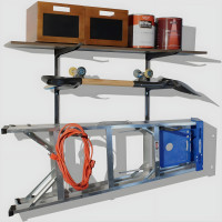 Heavy Duty Adjustable Garage Wall Storage Rack with Shelf Brackets
