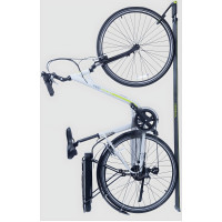 Vertical Folding Bike Wall Mount with Wheel Guard and Lock Ring