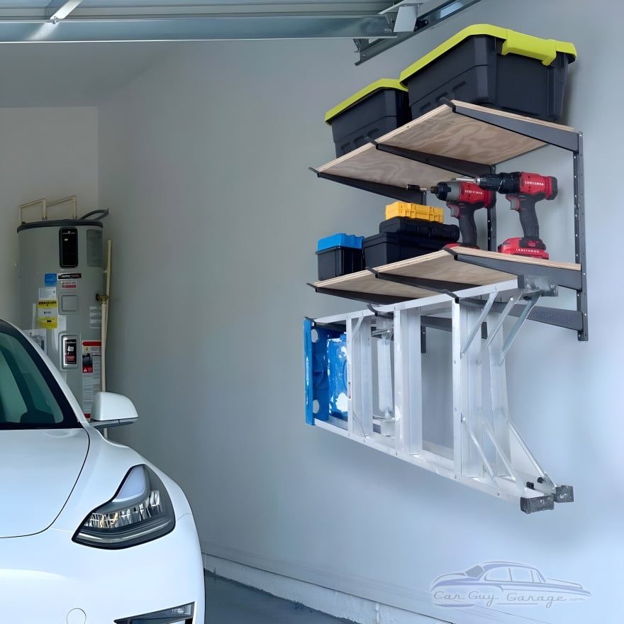Wide 3-Tier Garage Wall-Mount Cantilever Rack, Heavy-Duty Steel