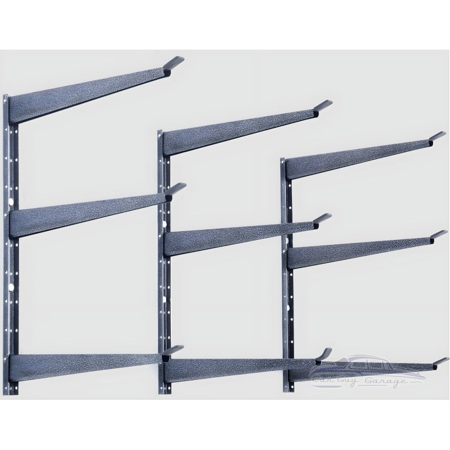 Wide 3-Tier Garage Wall-Mount Cantilever Rack, Heavy-Duty Steel