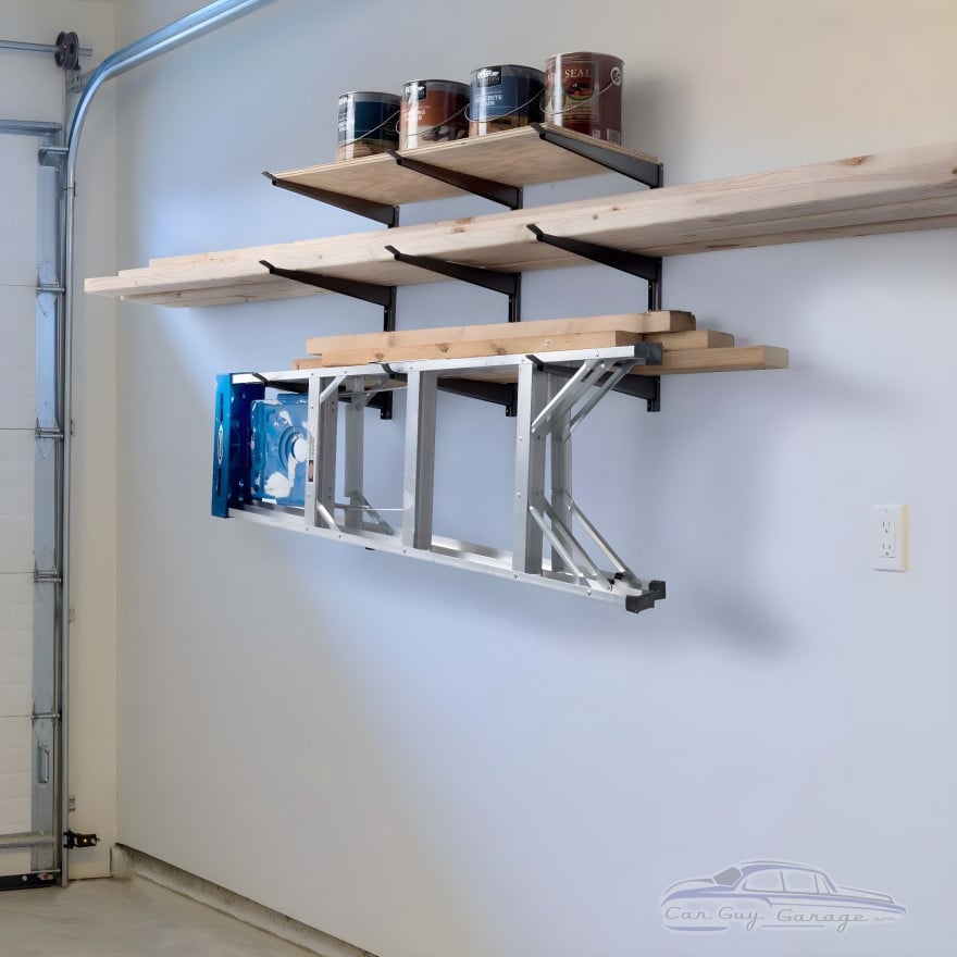 Wide 3-Tier Garage Wall-Mount Cantilever Rack, Heavy-Duty Steel