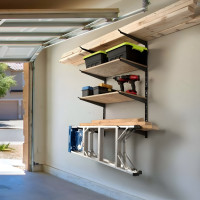 4-Tier Heavy Duty Wall Mounted Garage Shelving Rack, 640 lb (Brackets)