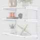 White 3-Tier Adjustable Wall Shelf Bracket System, Heavy-Duty Steel