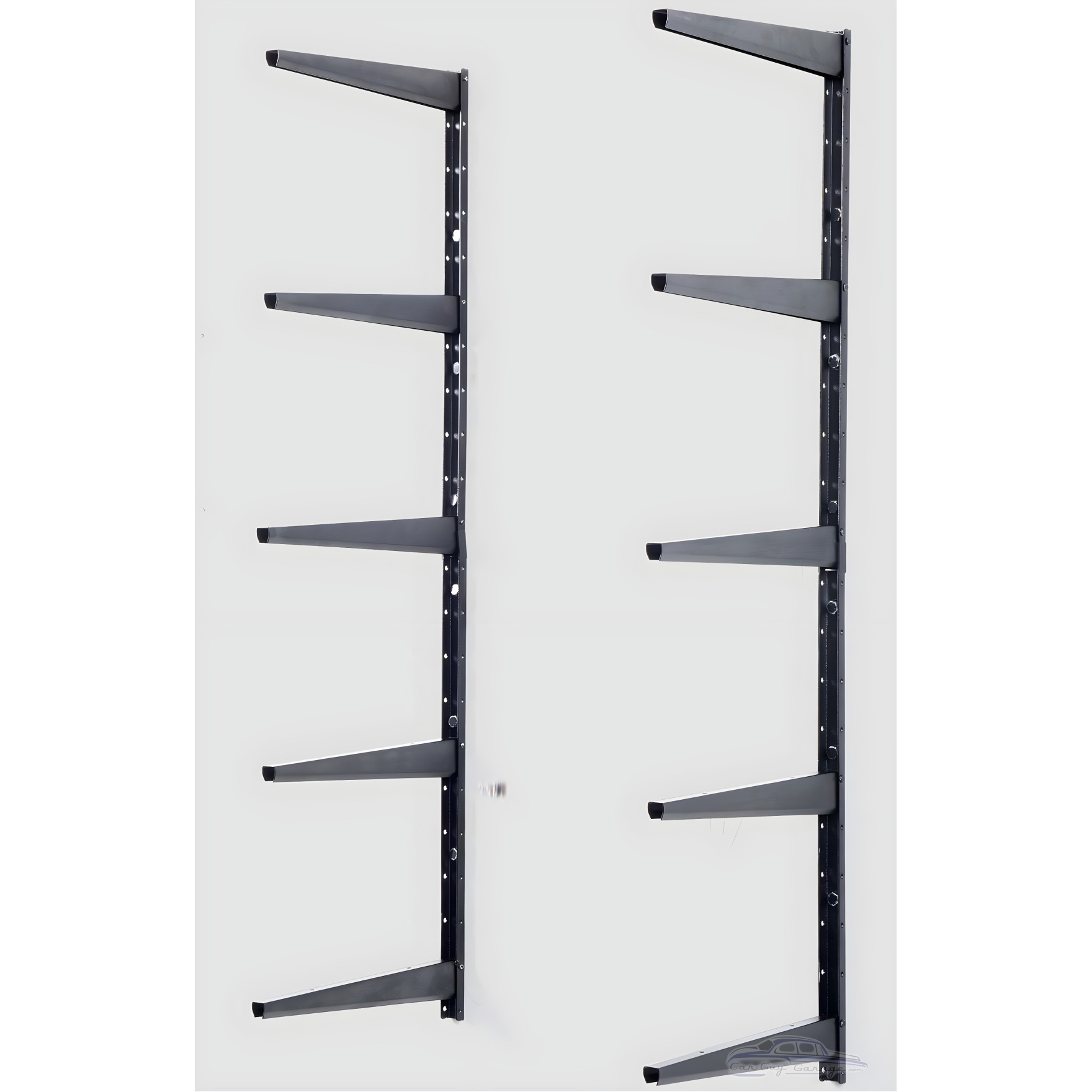 Black 5-Tier Adjustable Wall-Mount Brackets