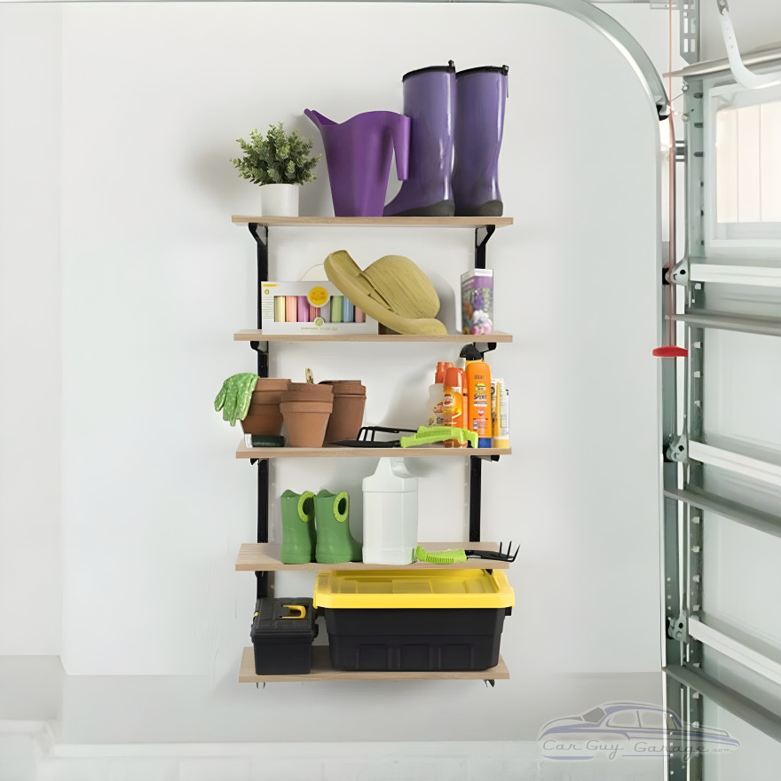 Heavy-Duty Black 5-Tier Adjustable Wall-Mount Shelving Brackets