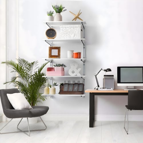 White 5 Tier Shelving Brackets
