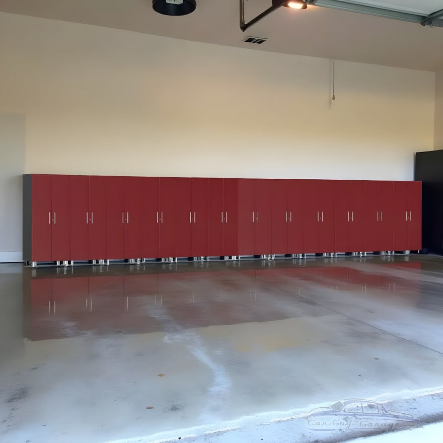 Red Modular 12-Piece Tall Lockable Garage Closet System