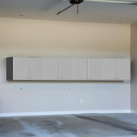 Silver Modular Oversized Lockable Wall-Mounted Garage Cabinet Set (4)