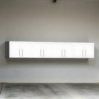 White Modular 4-Piece Oversized Locking Wall Cabinets, 36x24x14 in