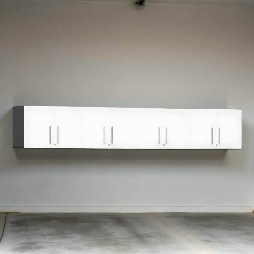 White Modular Set of 4 Oversized Garage Wall Cabinets