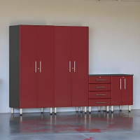 Red Modular 4-Piece Garage Cabinet Set