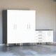 White Modular 4-Piece Tall Closets & Base Garage Cabinet Set