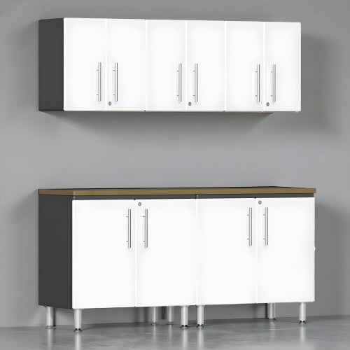 White Modular 6 Piece Garage Workstation