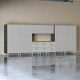 Silver Modular 11-Piece Garage Cabinet Set with Workbench and Drawers