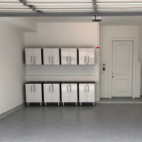 White Modular 8-Piece Garage Cabinet Set, Wall & Base, 8 ft