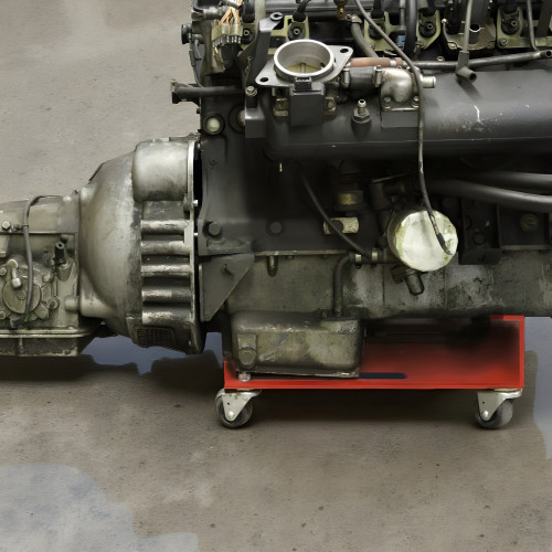 Engine and Transmission Dolly with Gentle-V Self-Centering Cradle