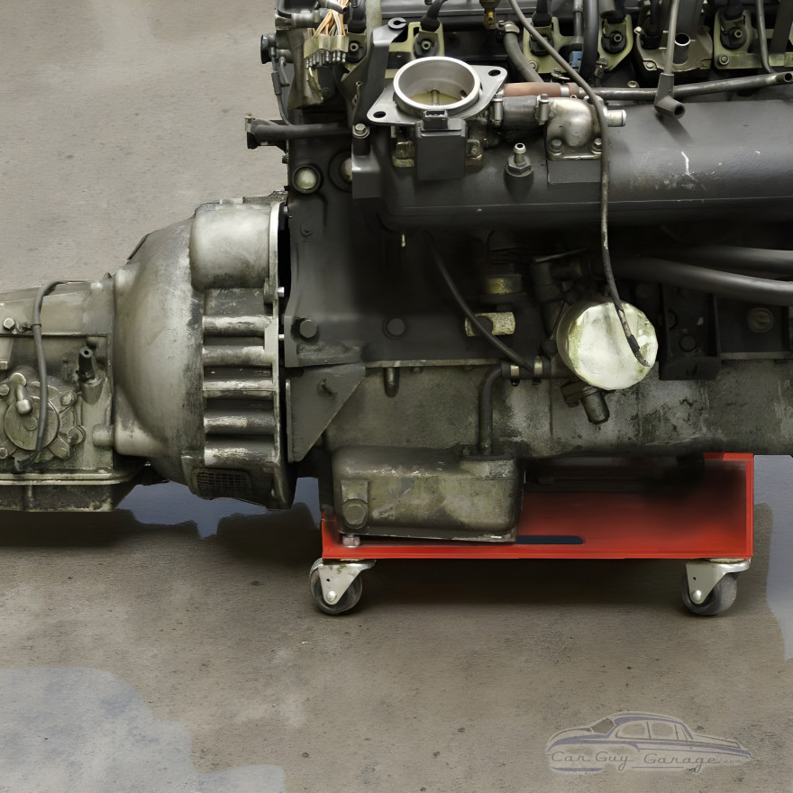 Engine and Transmission Dolly with Gentle-V Self-Centering Cradle