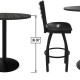 Polly Gas 3-Piece Pub Set, 42 in Table and 2 Swivel Stools with Backs