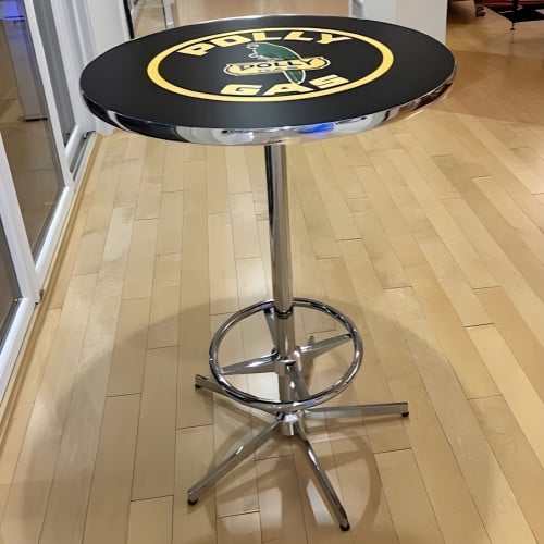 Polly Gas 30 Inch Round Pub Table - Chrome Option
