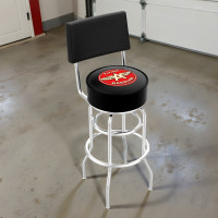 Flying A 30" Swivel Bar Stool with Backrest - Chrome Double Ring