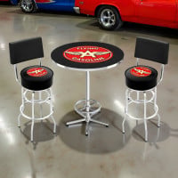 Flying A 3-Piece Pub Set, 42 in Table and 2 Swivel Stools with Backs