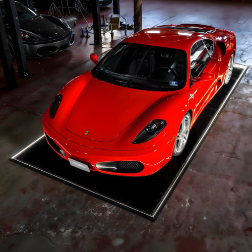 LED Edge-Lit Showroom Car Display Mat &ndash; 7'5" x 16'5" &ndash; Black Carpet