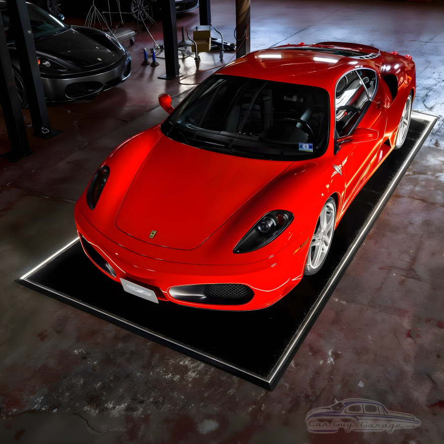 LED Edge-Lit Showroom Car Display Mat &ndash; 8'5" x 16'5" &ndash; Black Carpet