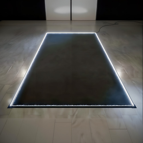 LED Edge-Lit Showroom Car Display Mat &ndash; 8'5" x 16'5" &ndash; Black Carpet