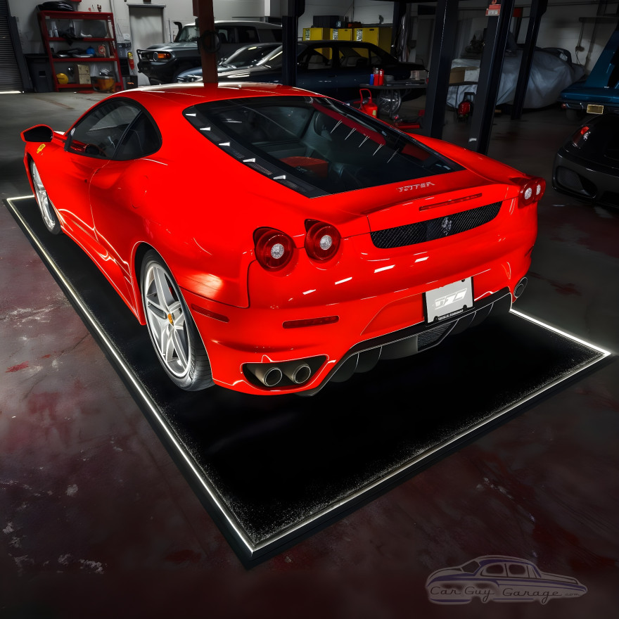 LED Edge-Lit Showroom Car Display Mat &ndash; 8'5" x 16'5" &ndash; Black Carpet