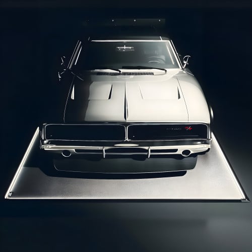 LED Edge-Lit Showroom Car Display Mat &ndash; 8'5" x 16'5" &ndash; Gray Vinyl